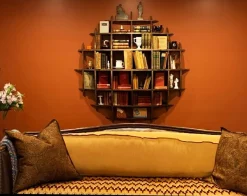 Pamono Medium Round Pine Shelves by David Renault><noscript><img width=