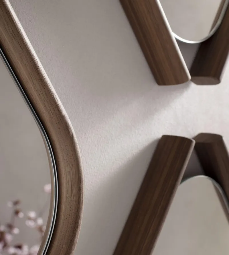 Hot Pamono Medium Walnut Wood Eye Mirror by Morica Design