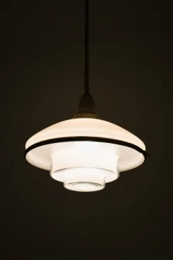 New Pamono Megaphos Hanging Lamp in Nickel Plated Metal by C.F. Otto Müller, 1932