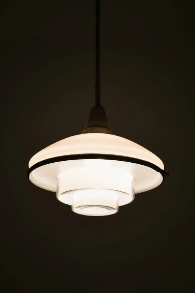 New Pamono Megaphos Hanging Lamp in Nickel Plated Metal by C.F. Otto Müller, 1932