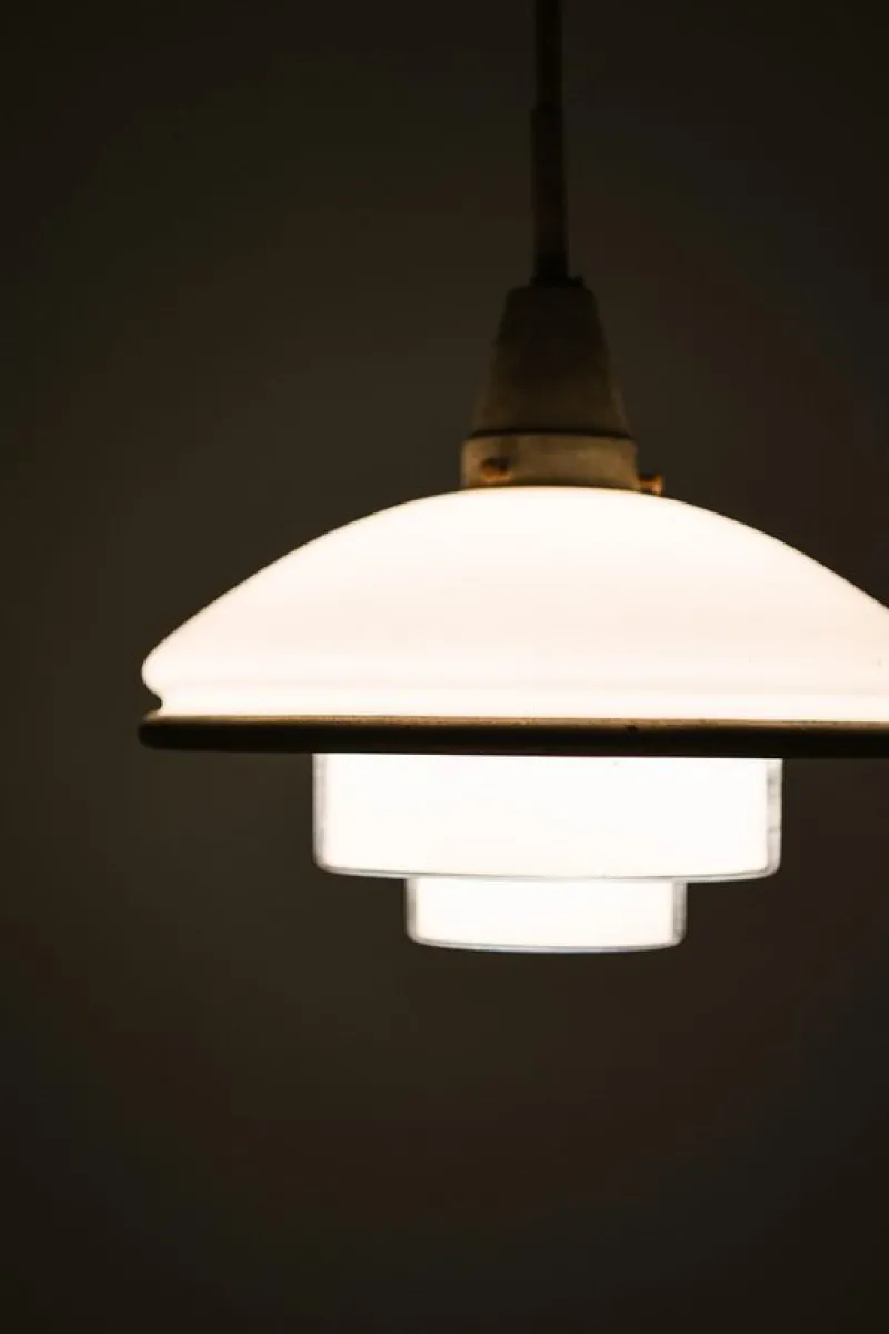 New Pamono Megaphos Hanging Lamp in Nickel Plated Metal by C.F. Otto Müller, 1932