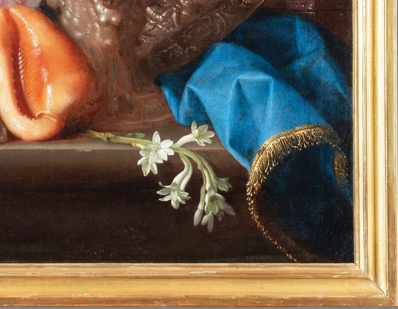 Pamono Meiffren Conte or Comte, Still Lifes with Jugs and Shell, Oil on Canvases, 17th Century, Framed, Set of 2> Old Masters