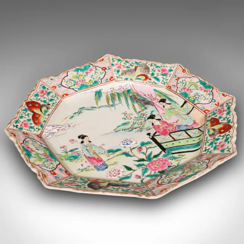 Pamono Meiji Era Victorian Ceramic Serving Plate, Japan, 1890s> Serving Dishes