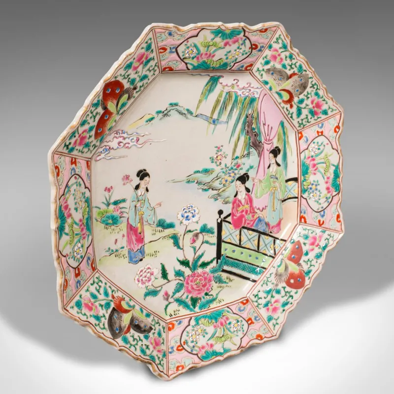 Pamono Meiji Era Victorian Ceramic Serving Plate, Japan, 1890s> Serving Dishes