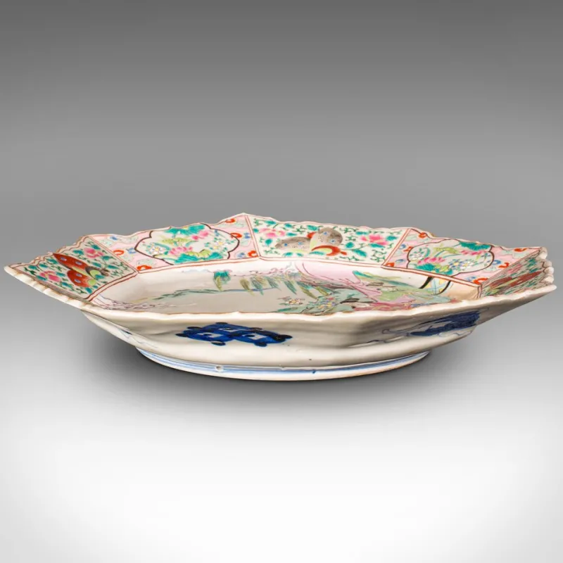 Pamono Meiji Era Victorian Ceramic Serving Plate, Japan, 1890s> Serving Dishes