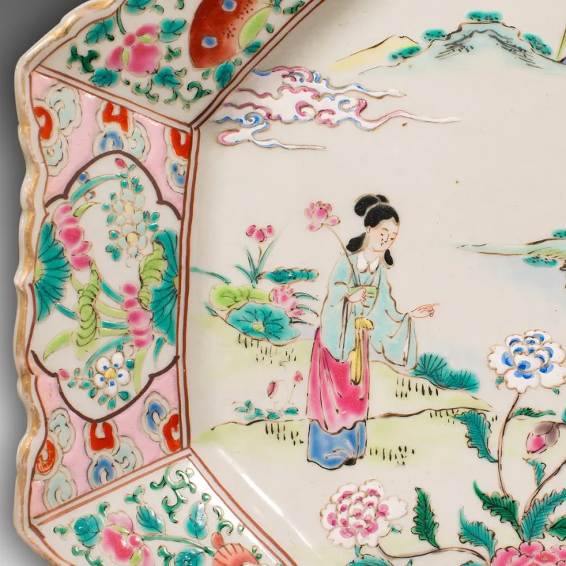 Pamono Meiji Era Victorian Ceramic Serving Plate, Japan, 1890s> Serving Dishes