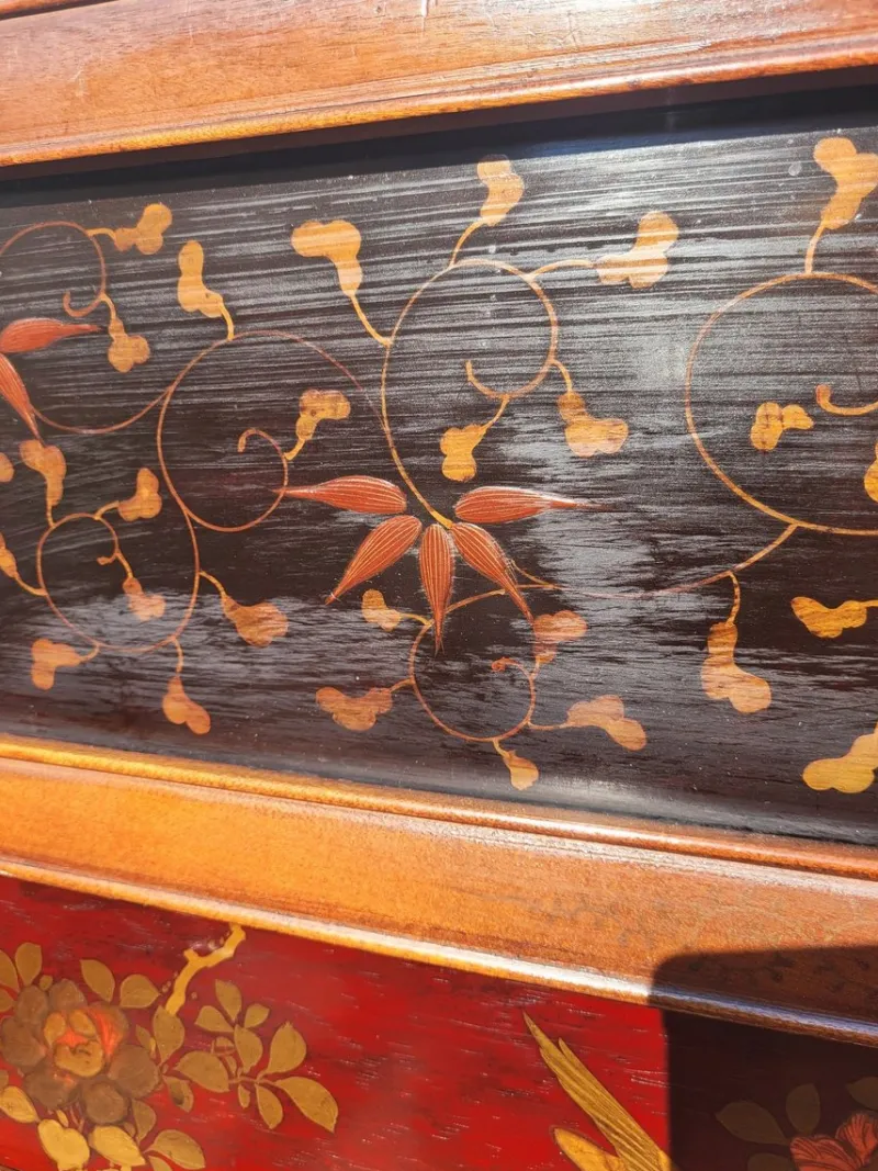 Pamono Meiji Screen with Lacquer Panels, Japan, Late 19th Century> Room Dividers & Screens
