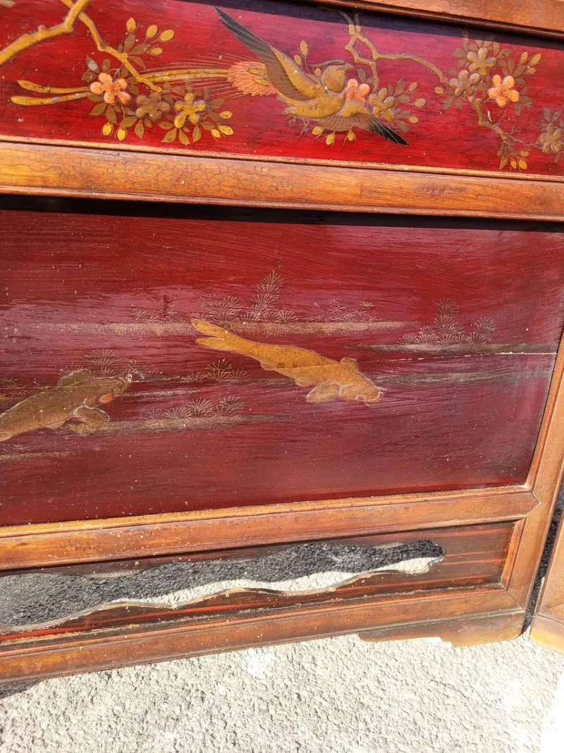 Pamono Meiji Screen with Lacquer Panels, Japan, Late 19th Century> Room Dividers & Screens
