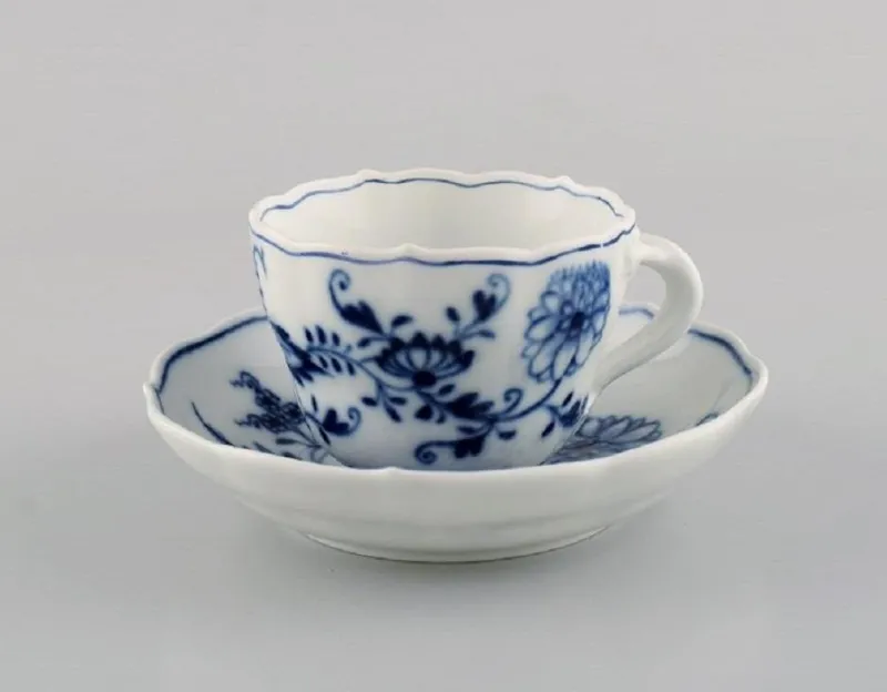 Hot Pamono Meissen Blue Porcelain Coffee Service, 1890s, Set of 5