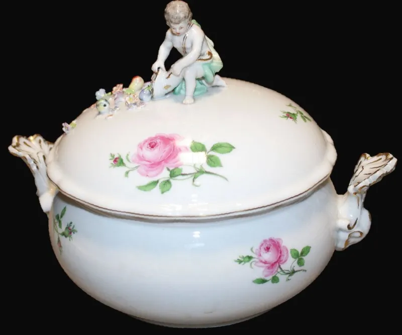 Pamono Meissen Porcelain Plates, 1930s, Set of 30> Serving Dishes