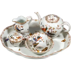 Outlet Pamono Meissen Tea Service with Bird and Insect Painting and Gold, Germany, 1820, Set of 6