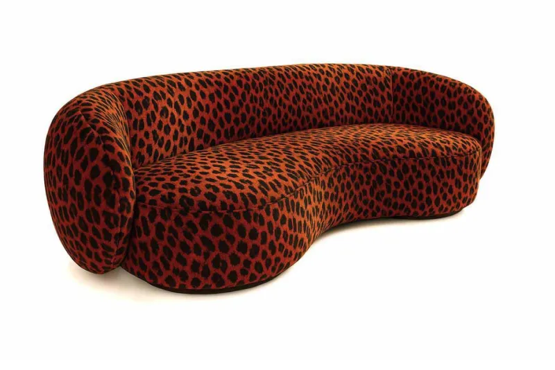 Outlet Pamono Melancolía Sofa in Leopard Furry Velvet by Moanne