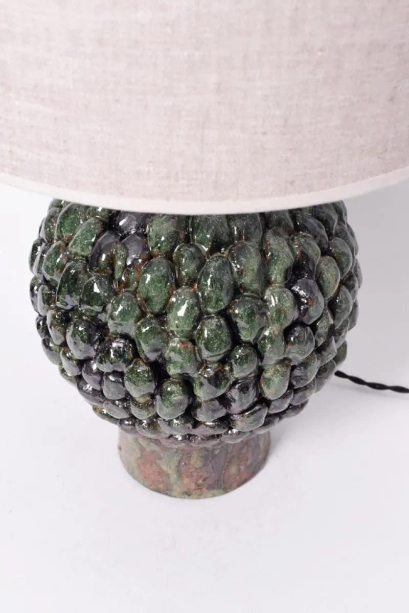 Pamono Melides Green and Black Terracota Lamp by Barracuda Interiors> Table Lamps
