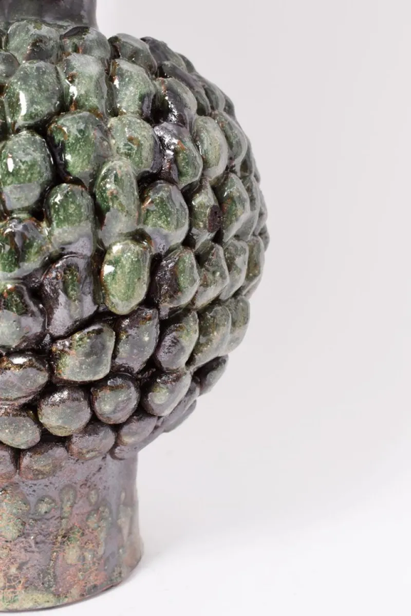 Pamono Melides Green and Black Terracota Lamp by Barracuda Interiors> Table Lamps