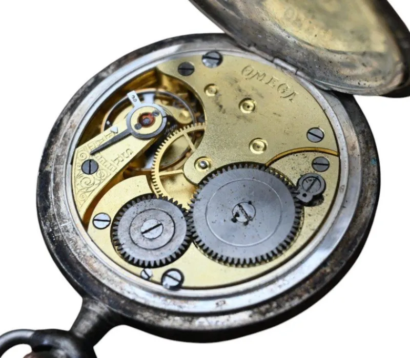 Pamono Mens Pocket Watch in Silver from Omega> Watches