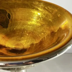 Best Pamono Mercurized and Gilded Blown Glass Bowl with Acid-Etched Floral Decoration, Late 19th Century