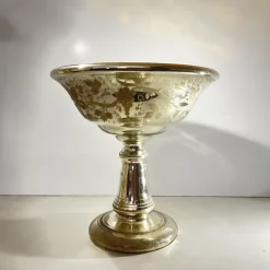 Best Pamono Mercurized and Gilded Blown Glass Bowl with Acid-Etched Floral Decoration, Late 19th Century