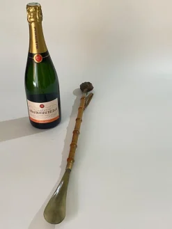 Discount Pamono Metal and Brass Ornaments Faux Bamboo Shoe Horn, France, 1970s