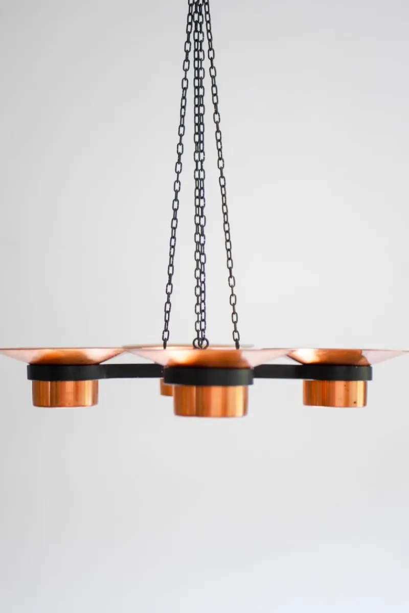 Pamono Metal and Copper Candleholder Pendant by Carl Thore, 1975> Candleholders