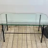 Pamono Metal and Glass Coffee Table by Gérard Guermomprez, 1956> Coffee & Side Tables