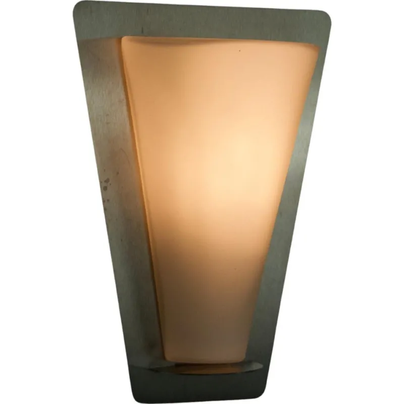 Best Pamono Metal and Opaline Glass Wall Lamp from Glashütte Limburg, 1960s