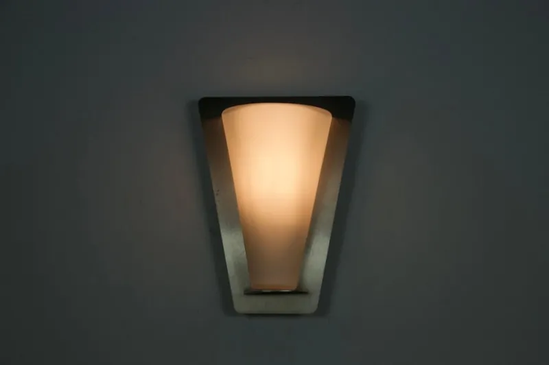Best Pamono Metal and Opaline Glass Wall Lamp from Glashütte Limburg, 1960s