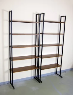 Best Pamono Metal and Teak Bookcases, 1960s, Set of 2