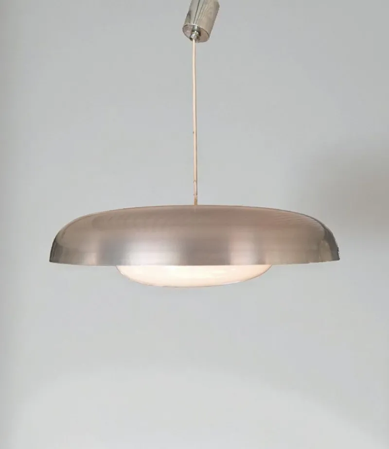 Pamono Metal Chandelier by Pirro Cuniberti for Sirrah, Italy, 1972> Ceiling Lights