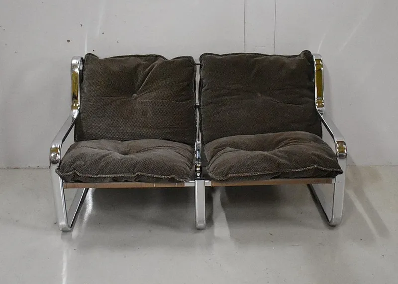 Hot Pamono Metal Chrome Bench, 1970s