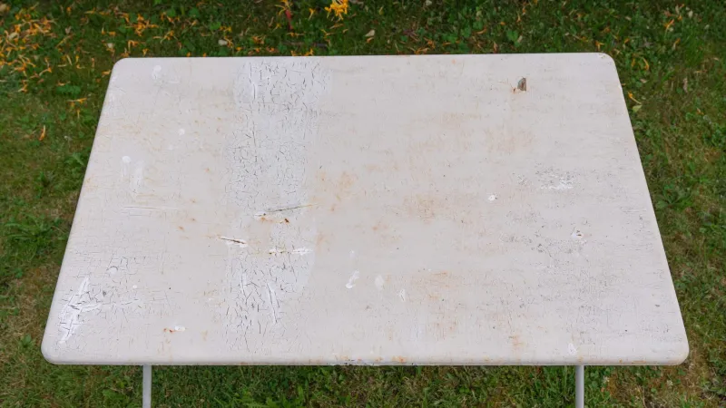 Pamono Metal Garden Table with Newspaper Shelf, 1950s> Garden Tables