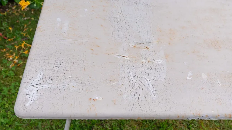 Pamono Metal Garden Table with Newspaper Shelf, 1950s> Garden Tables