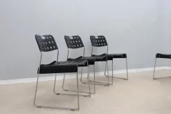 Pamono Metal Omstak Chairs by Rodney Kinsman for Bieffeplast, 1970s, Set of 6> Side Chairs & Dining Chairs