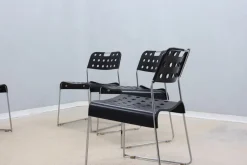 Pamono Metal Omstak Chairs by Rodney Kinsman for Bieffeplast, 1970s, Set of 6><noscript><img width=