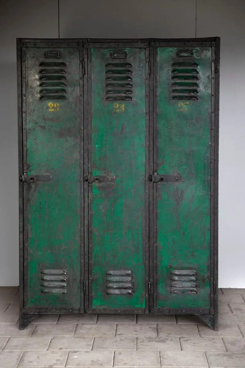 Clearance Pamono Metal 3-Piece Cabinet with Numeration, 1930s