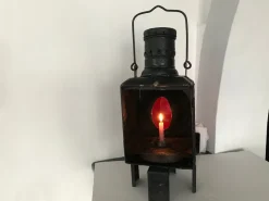 Pamono Metal Railway Lantern Candle Lamp, 1920s><noscript><img width=