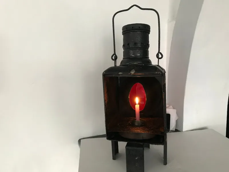 Pamono Metal Railway Lantern Candle Lamp, 1920s> Garden Lighting