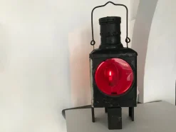 Pamono Metal Railway Lantern Candle Lamp, 1920s><noscript><img width=