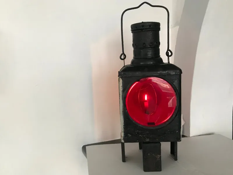 Pamono Metal Railway Lantern Candle Lamp, 1920s> Garden Lighting