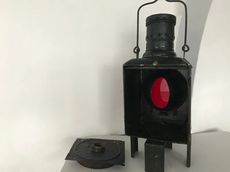 Pamono Metal Railway Lantern Candle Lamp, 1920s> Garden Lighting