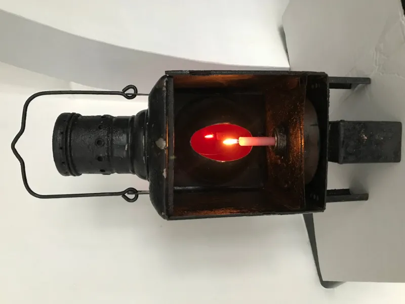 Pamono Metal Railway Lantern Candle Lamp, 1920s> Garden Lighting