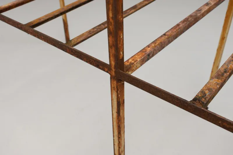 Pamono Metal Table with Glass Top, 1930s> Garden Tables