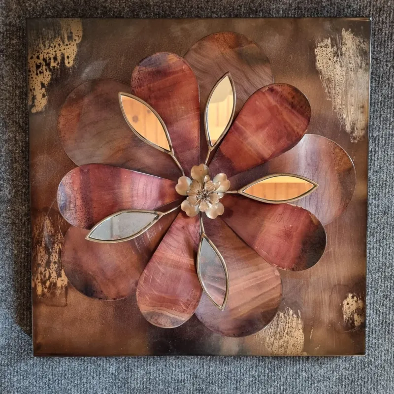 Pamono Metal Wall Flowers, 1980s, Set of 3> Wall Decor
