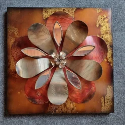 Pamono Metal Wall Flowers, 1980s, Set of 3><noscript><img width=