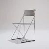 Pamono Metal X-Lines Chair attributed to Niels Jørgen Haugesen, 1970s> Side Chairs & Dining Chairs