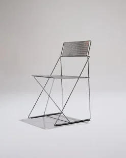 Pamono Metal X-Lines Chair attributed to Niels Jørgen Haugesen, 1970s> Side Chairs & Dining Chairs