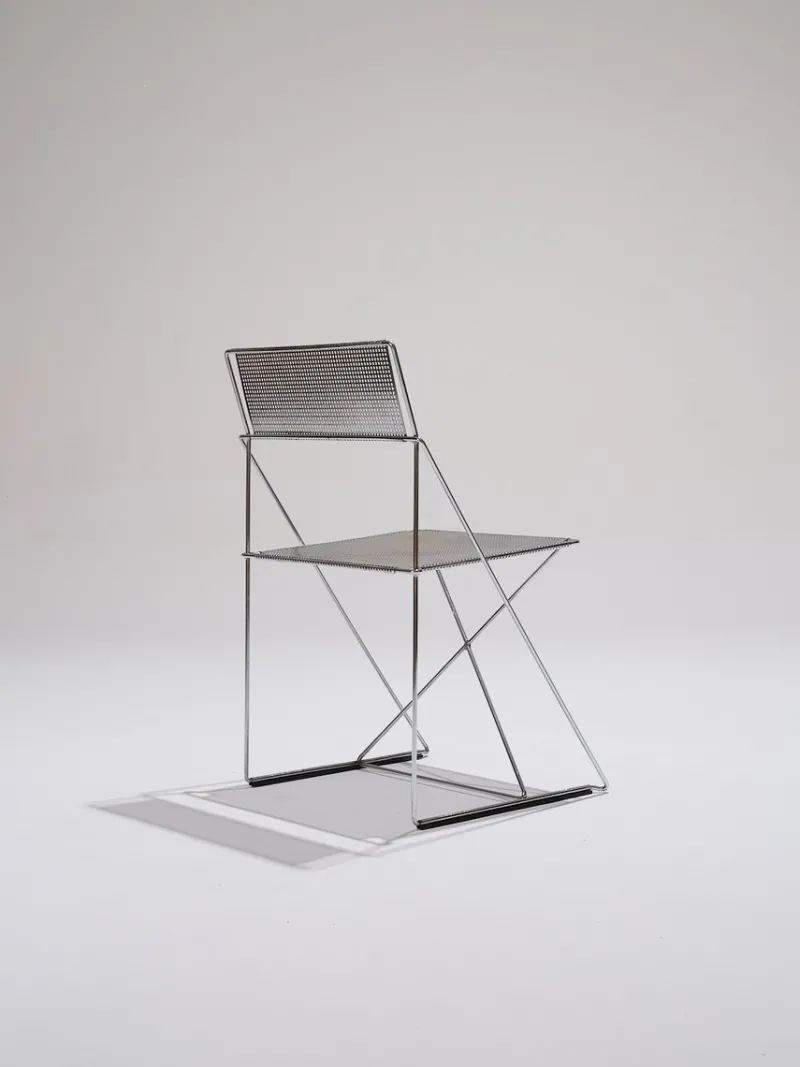 Pamono Metal X-Lines Chair attributed to Niels Jørgen Haugesen, 1970s> Side Chairs & Dining Chairs