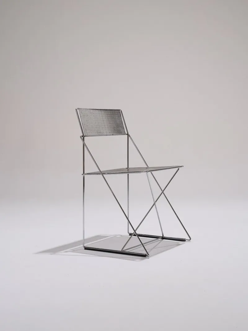 Pamono Metal X-Lines Chair attributed to Niels Jørgen Haugesen, 1970s> Side Chairs & Dining Chairs