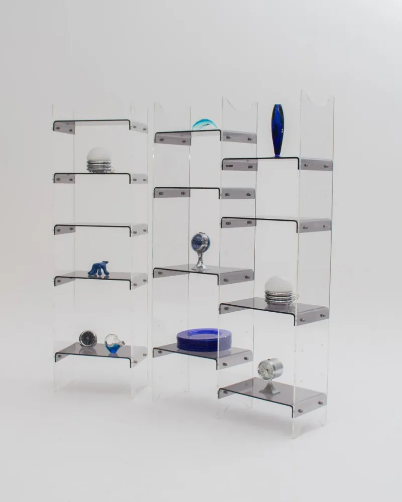 Pamono Methacrylate Shelving Unit by Michael Dumas for Roche Bobois, 1970s, Set of 2> Shelves & Wall Units
