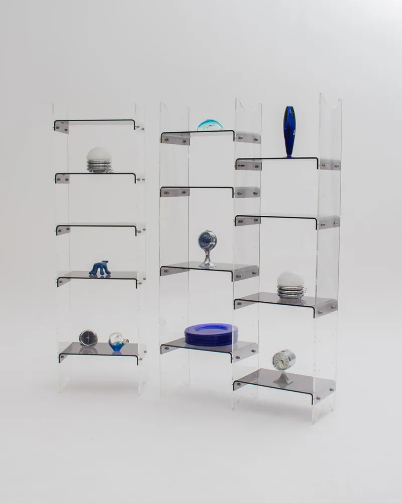 Pamono Methacrylate Shelving Unit by Michael Dumas for Roche Bobois, 1970s, Set of 2> Shelves & Wall Units