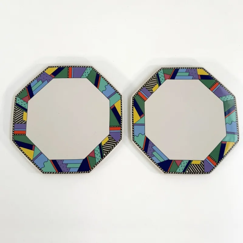 Pamono Metropol Cheese Plates by Barbara Brenner for Rosenthal, 1990s, Set of 2> Dinner Plates & Bowls